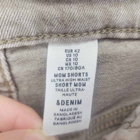 PICK 3 FOR $20 H&M &Denim Mom Shorts High Rise Light Brown Denim Jean Size 10 - Picture 5 of 6